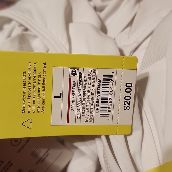 NWT Womens All in Motion Tank. White - Picture 5 of 5